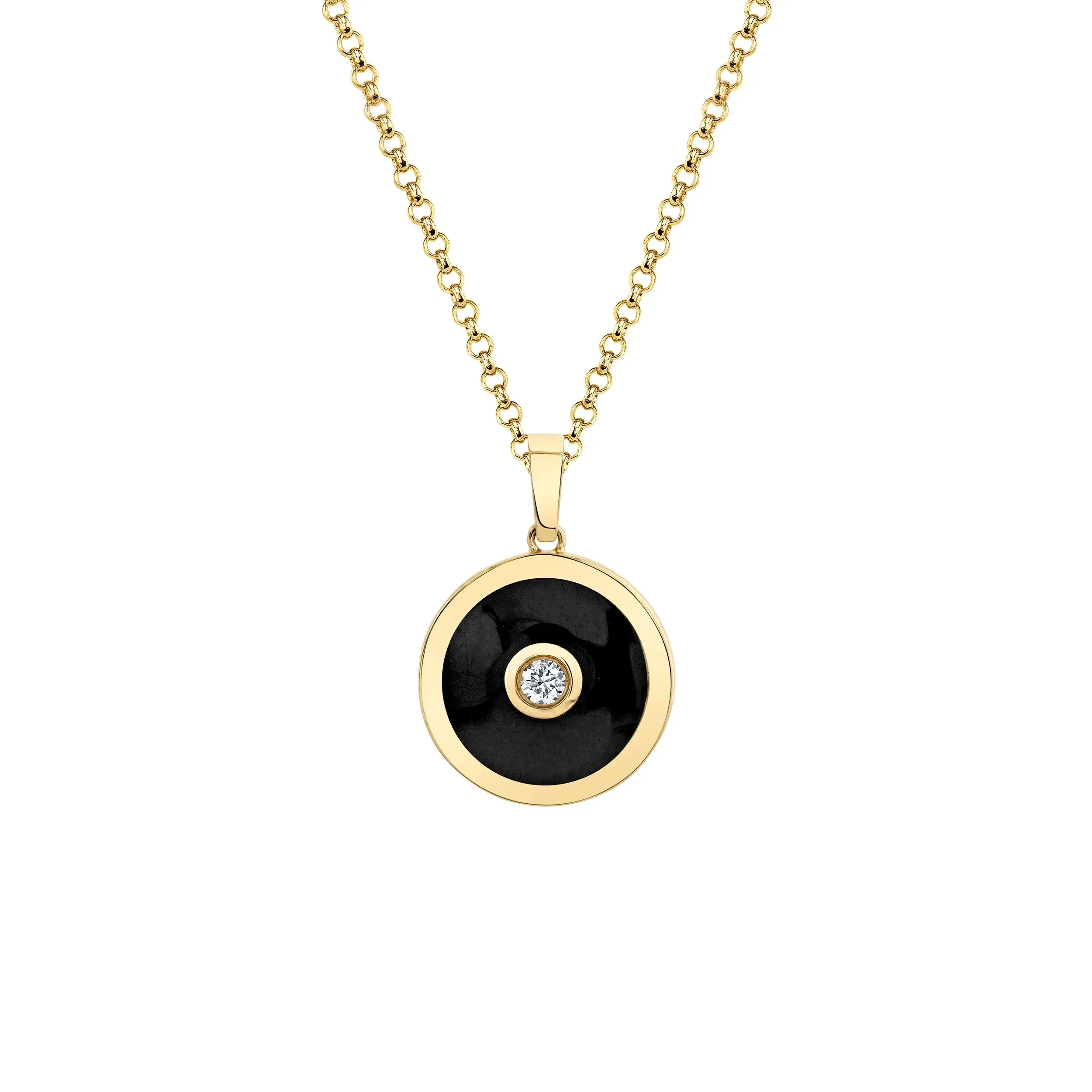 0.05ctw Diamond Black Chroma Bullseye Pendant