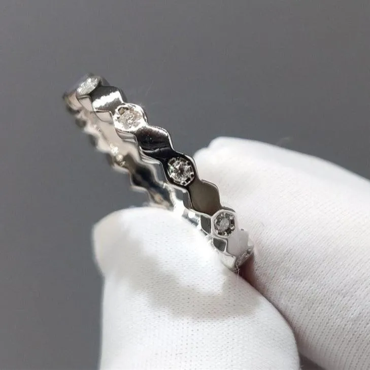 1.0 Ct Round Cut D Color Diamond Honeycomb Shape Wedding Band