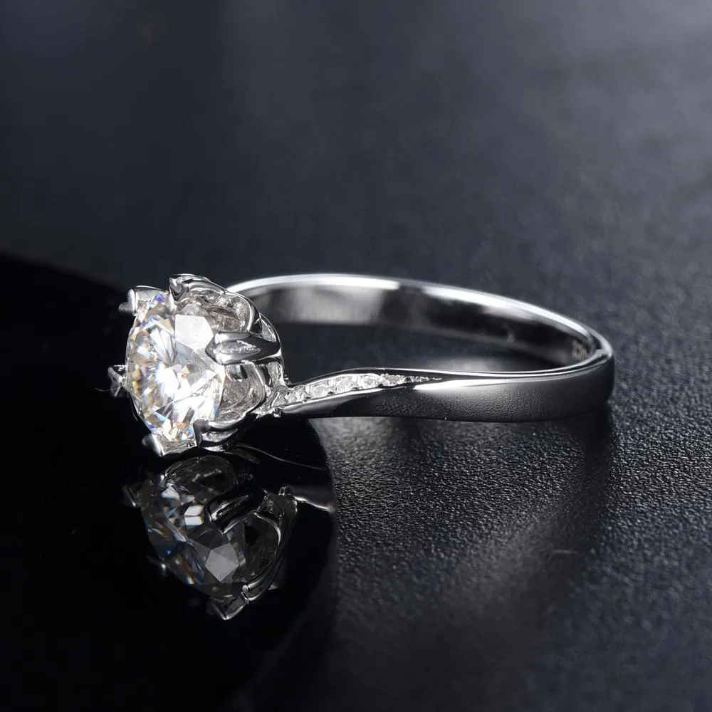 1.00ct Moissanite Engagement Ring, Six Claw Twist Design