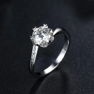 1.00ct Moissanite Engagement Ring, Six Claw Twist Design