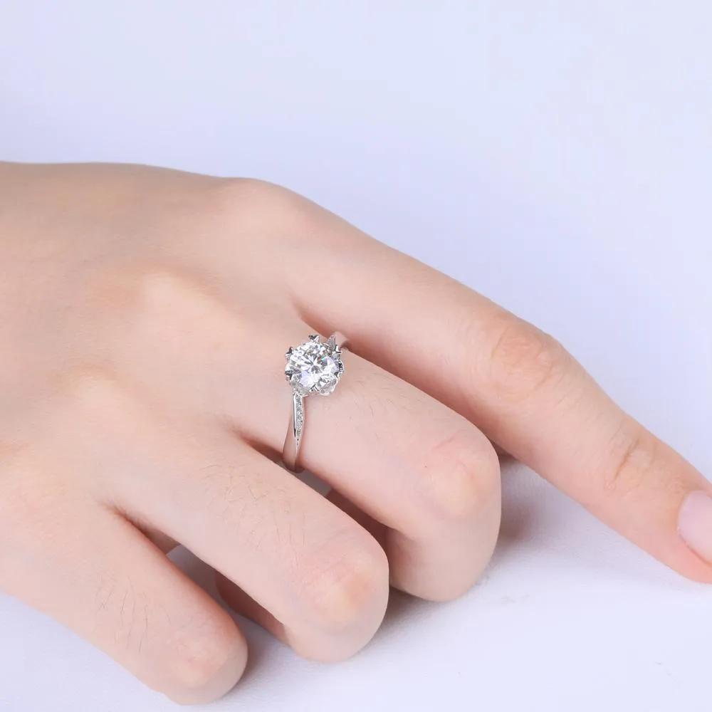 1.00ct Moissanite Engagement Ring, Six Claw Twist Design
