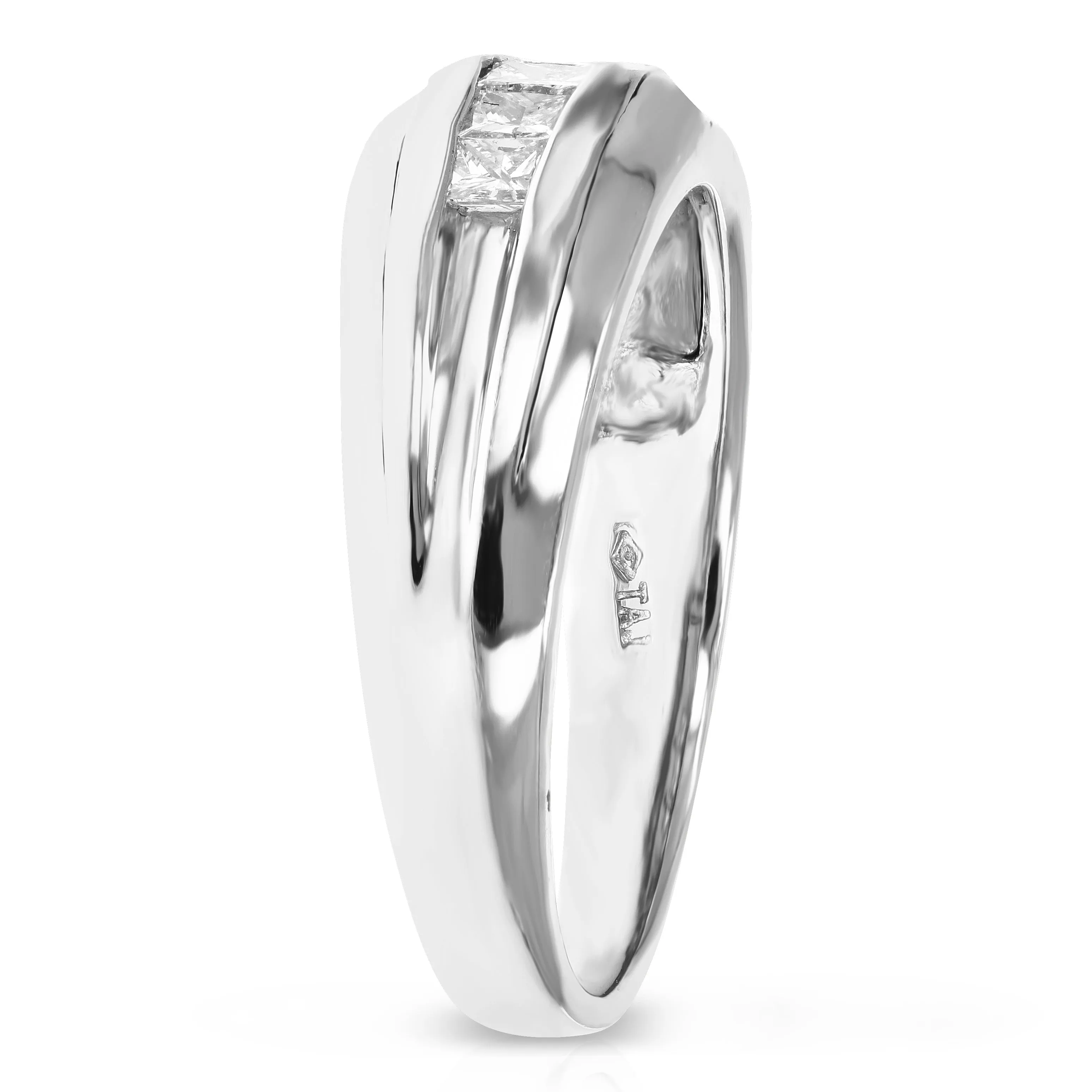 1/2 cttw Five Princess Diamond Wedding Men's Band in Platinum