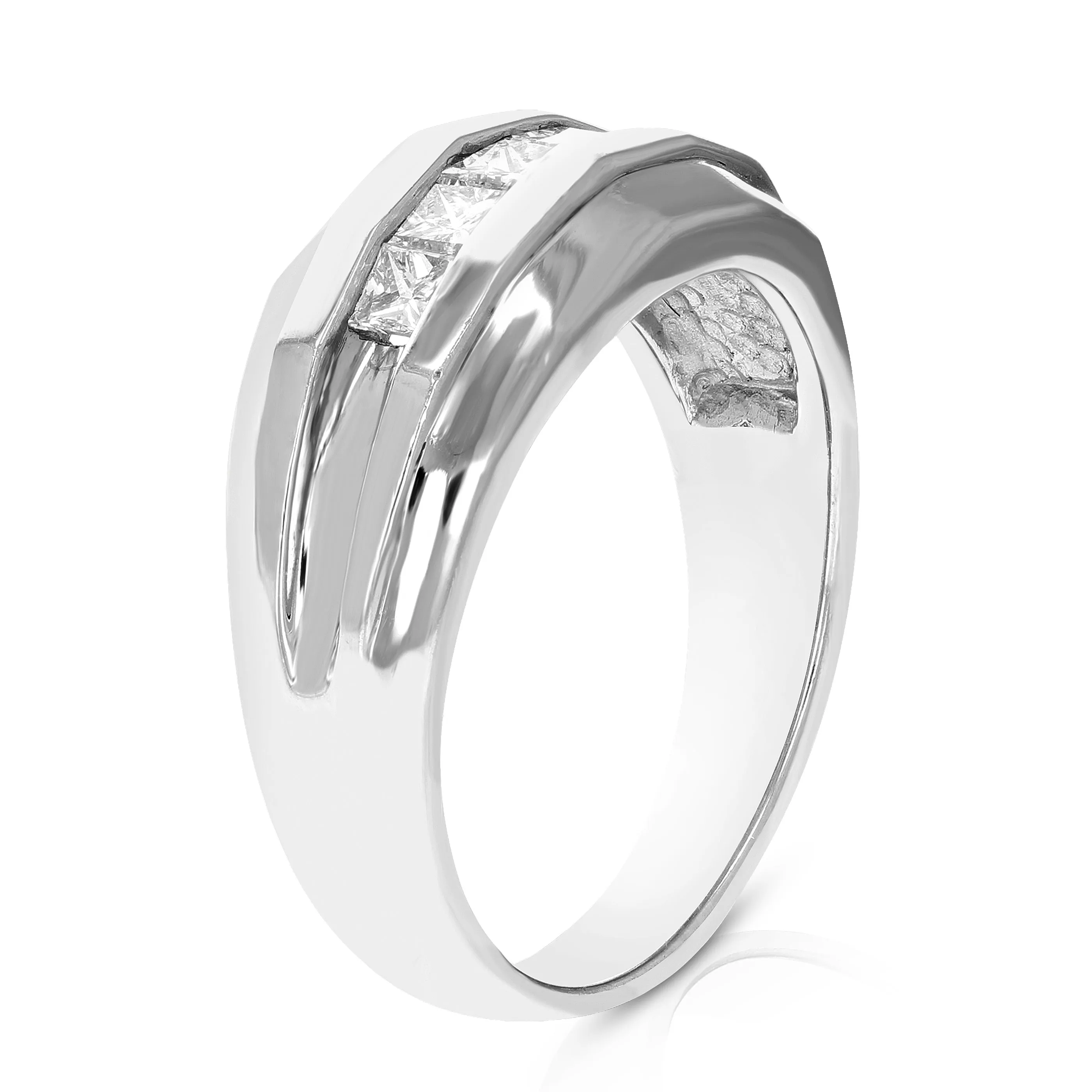 1/2 cttw Five Princess Diamond Wedding Men's Band in Platinum