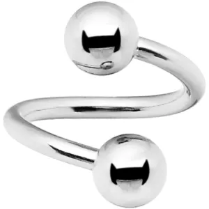 14 Gauge Stainless Steel 5mm Ball Spiral Twister Ring - 7/16