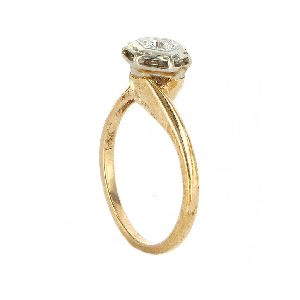 14K Gold Art Deco Engagement Ring