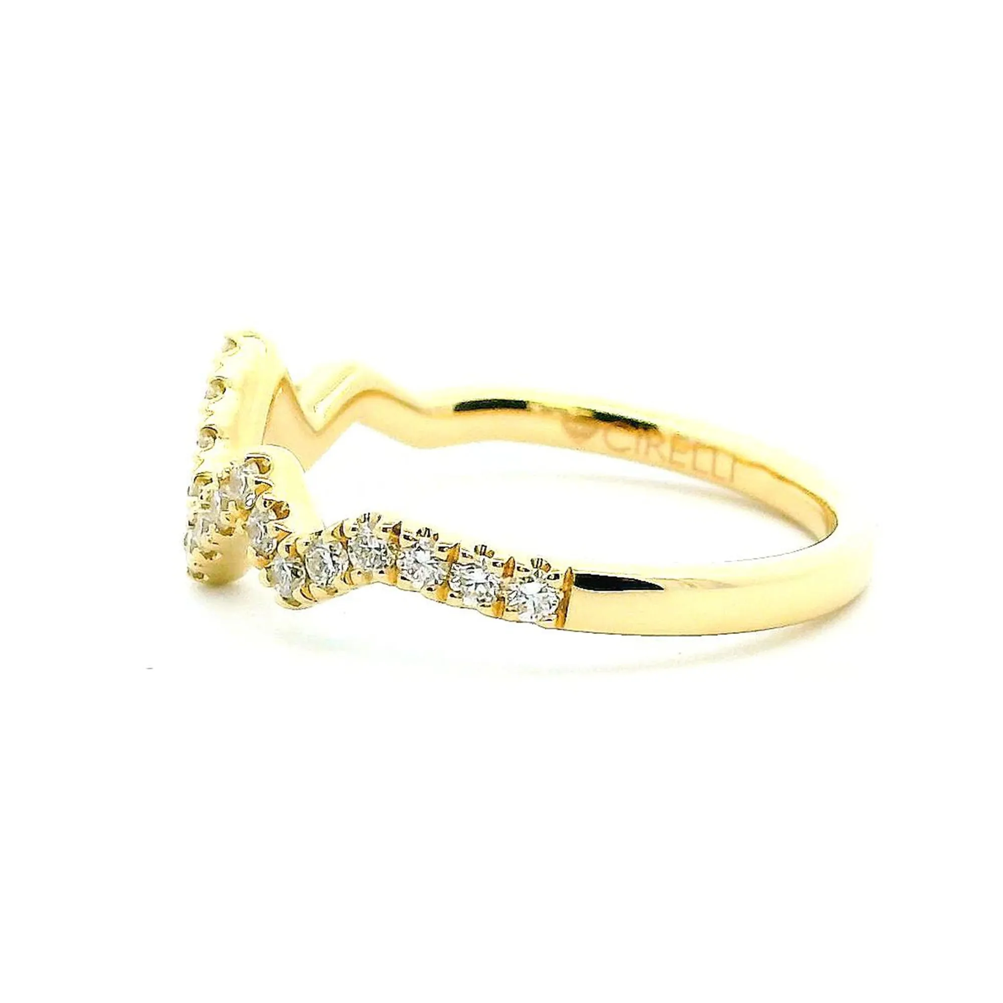 14K Yellow Gold 0.34cttw. Diamond Heartbeat Fashion Ring