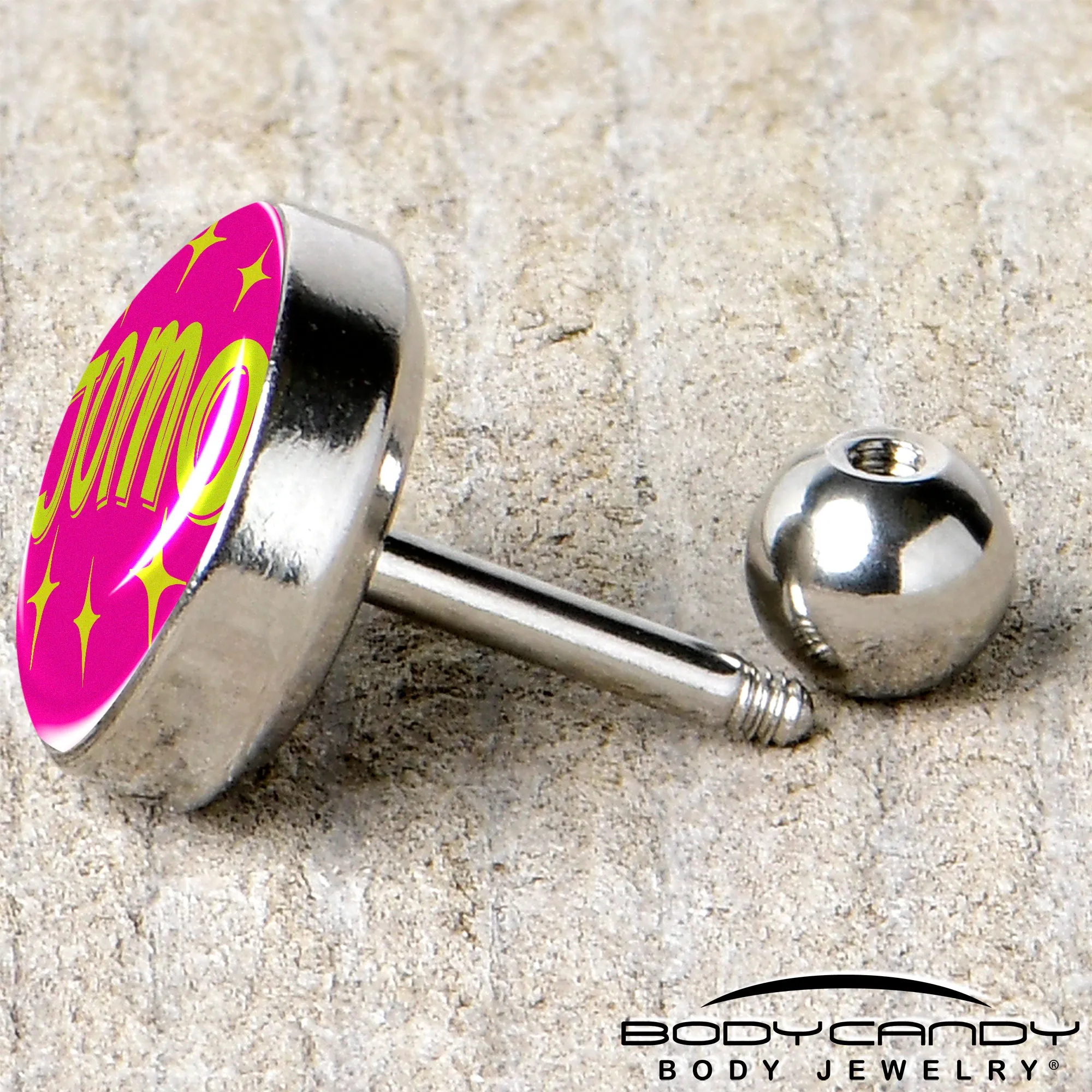 16 Gauge 1/4 Pink JOMO Tragus Cartilage Earring