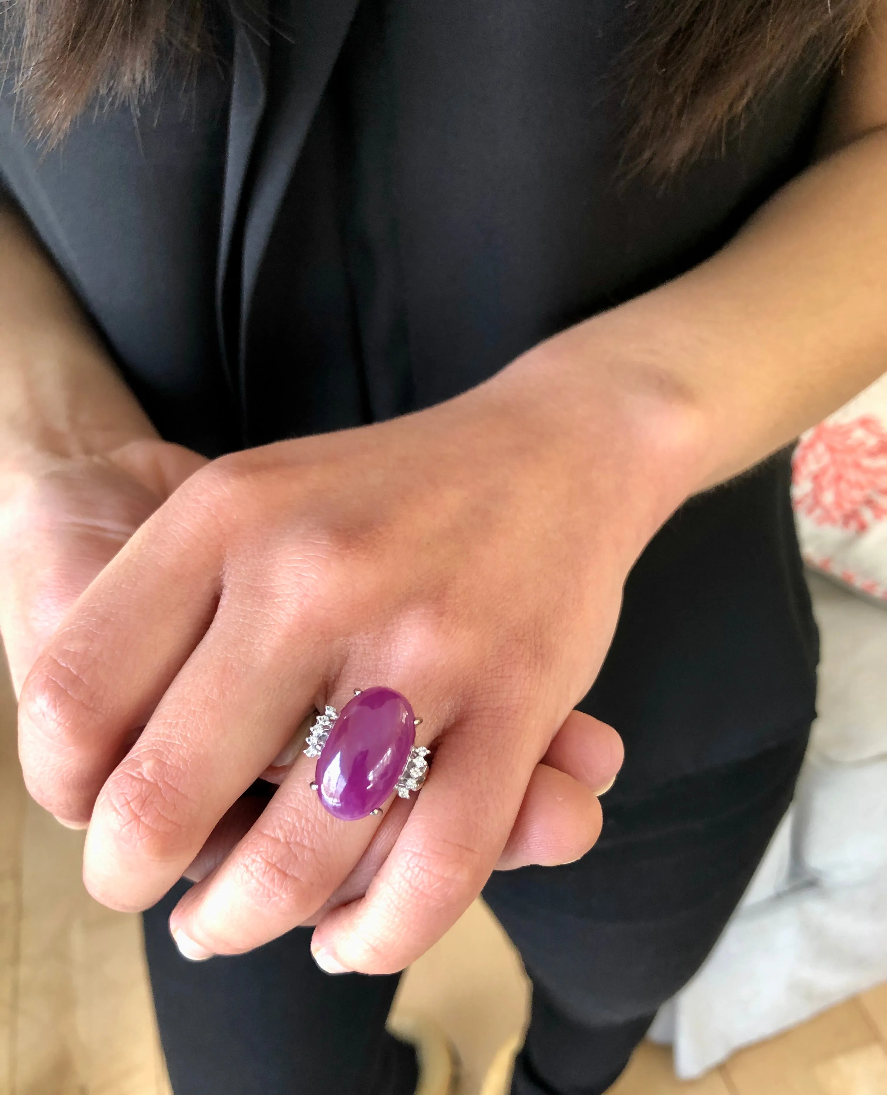 17.71 Carat Certified Untreated Estate Ruby Diamond Platinum Ring