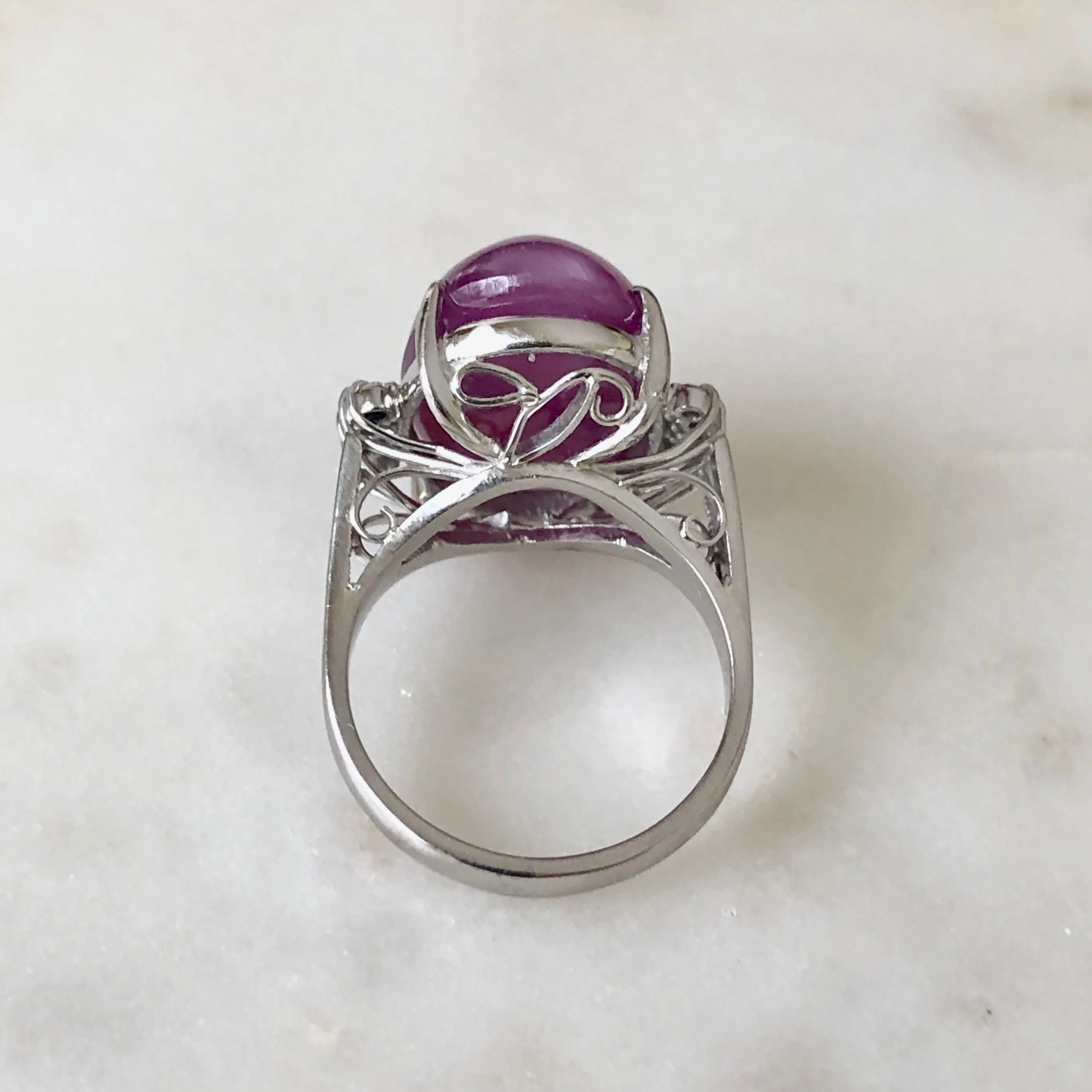 17.71 Carat Certified Untreated Estate Ruby Diamond Platinum Ring