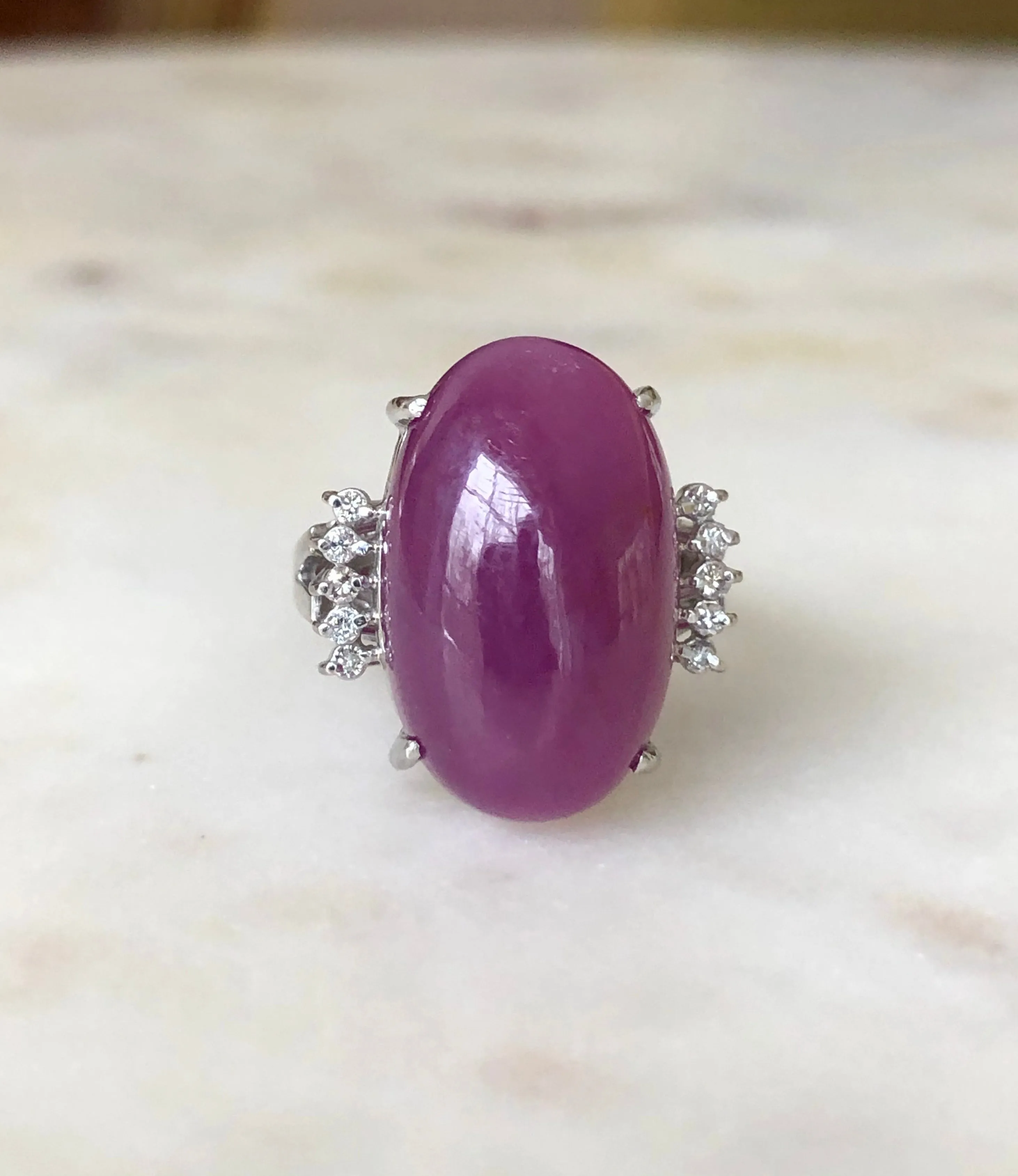 17.71 Carat Certified Untreated Estate Ruby Diamond Platinum Ring