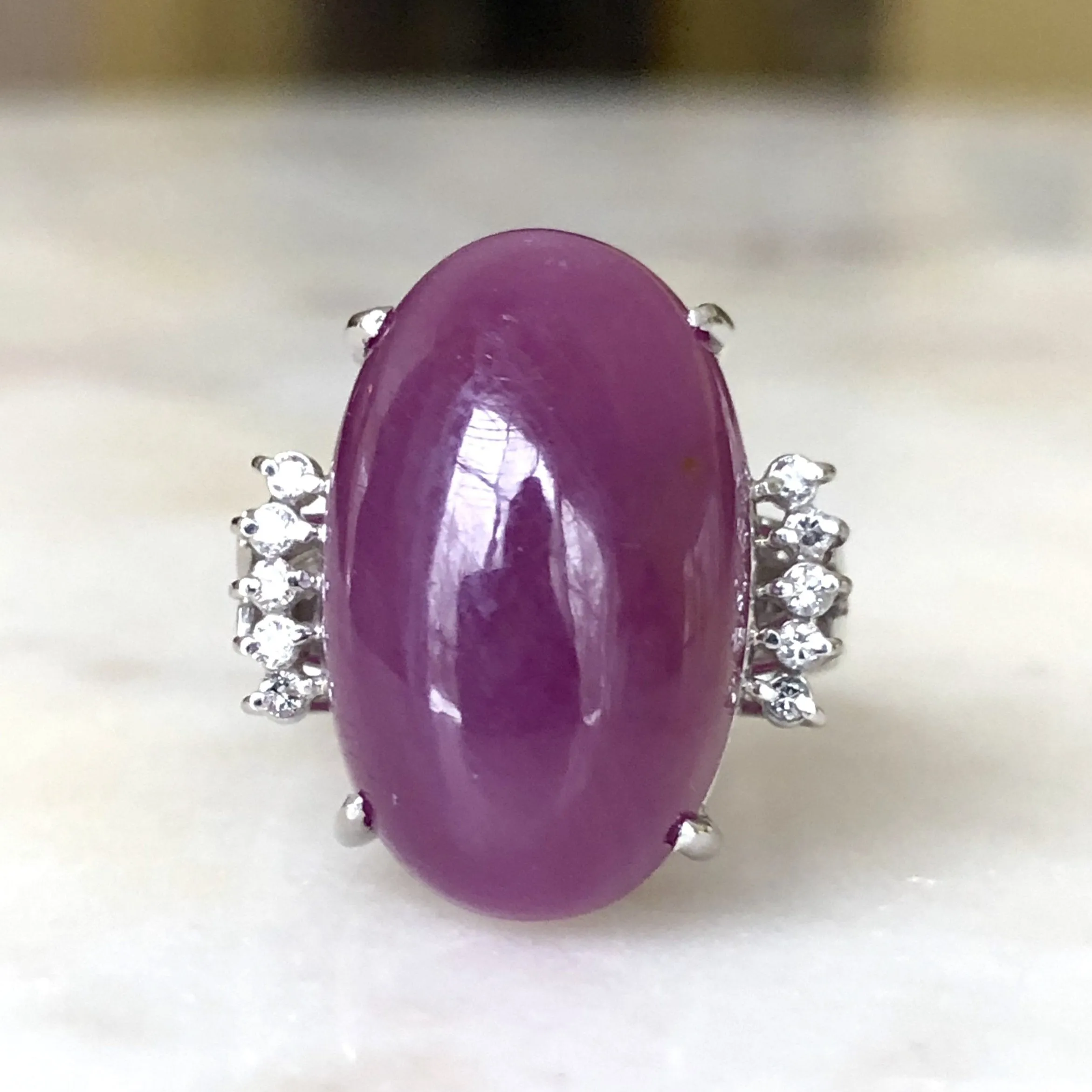 17.71 Carat Certified Untreated Estate Ruby Diamond Platinum Ring
