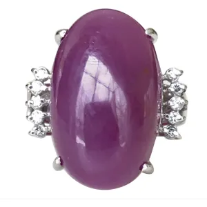 17.71 Carat Certified Untreated Estate Ruby Diamond Platinum Ring
