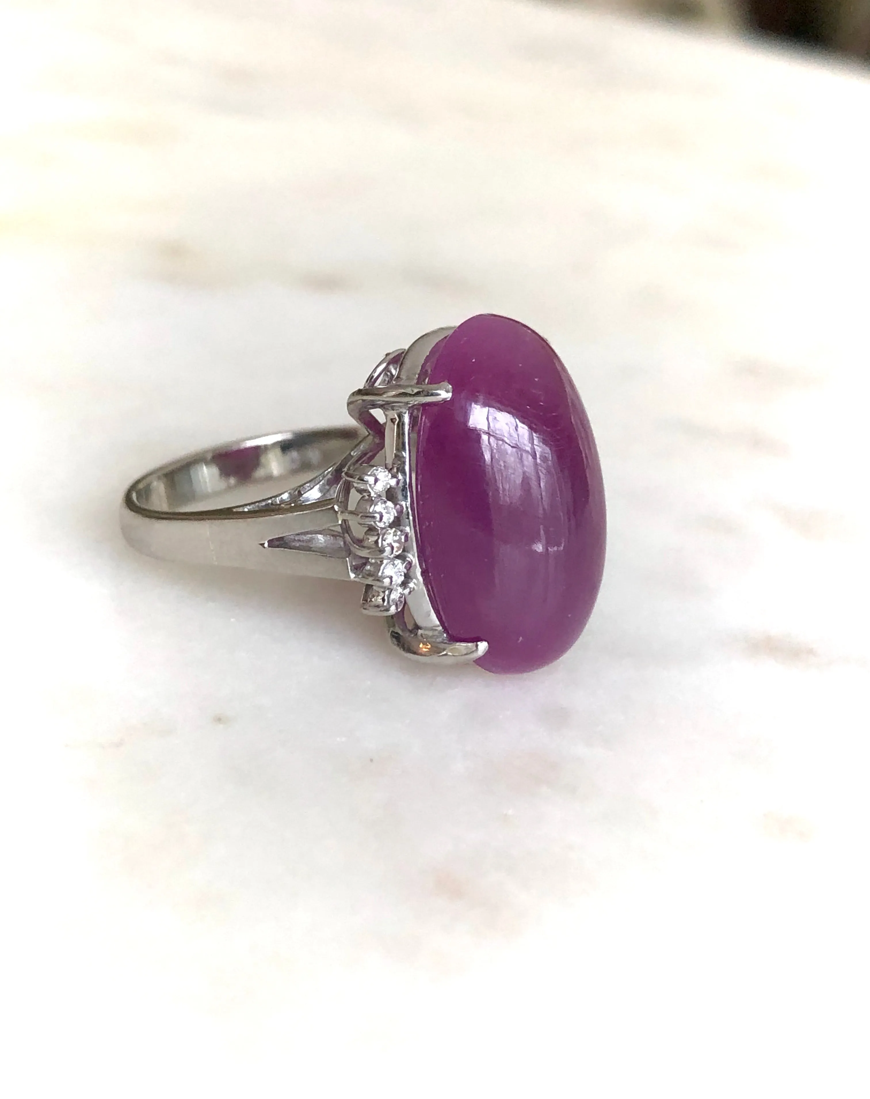17.71 Carat Certified Untreated Estate Ruby Diamond Platinum Ring