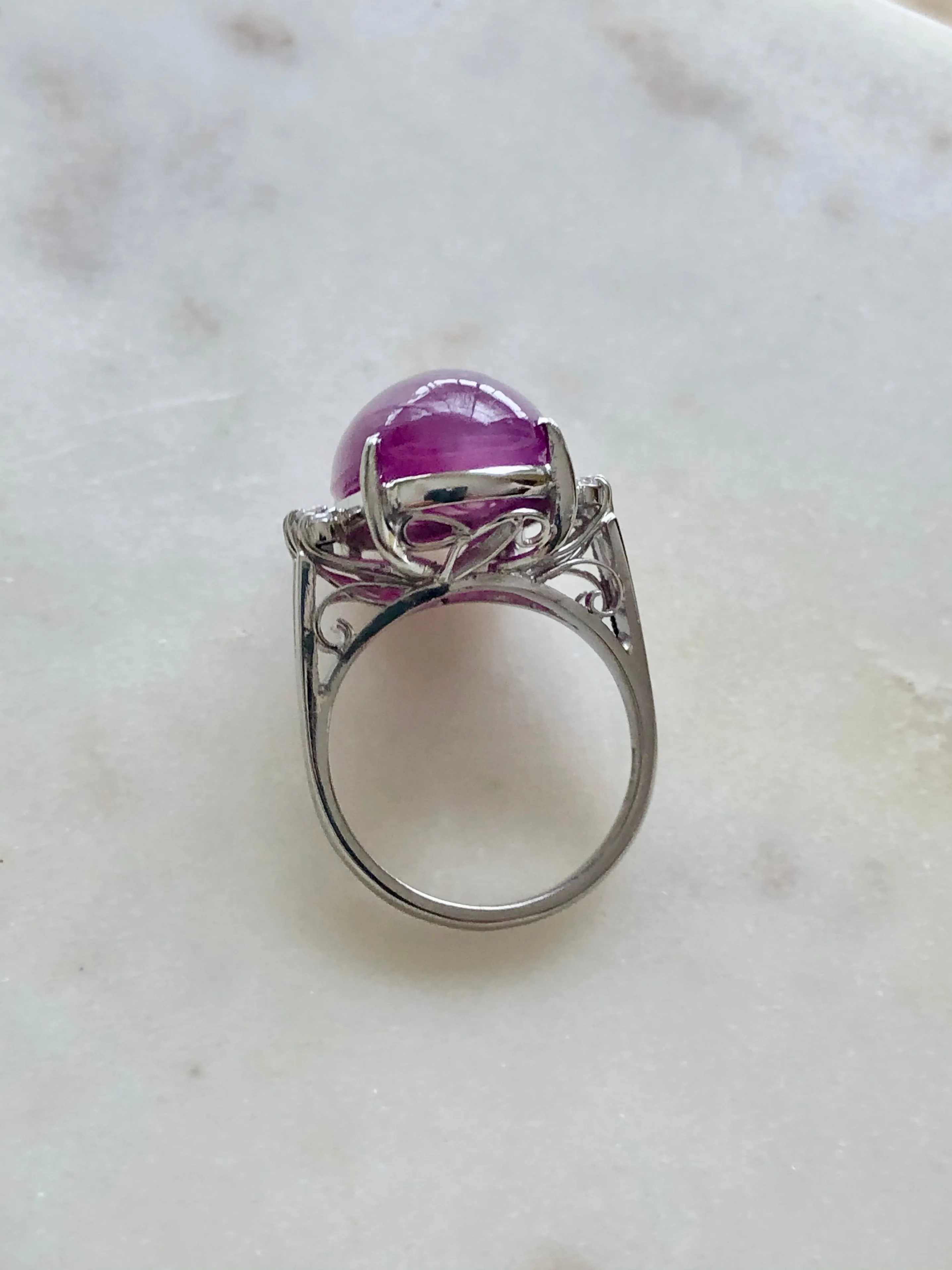 17.71 Carat Certified Untreated Estate Ruby Diamond Platinum Ring