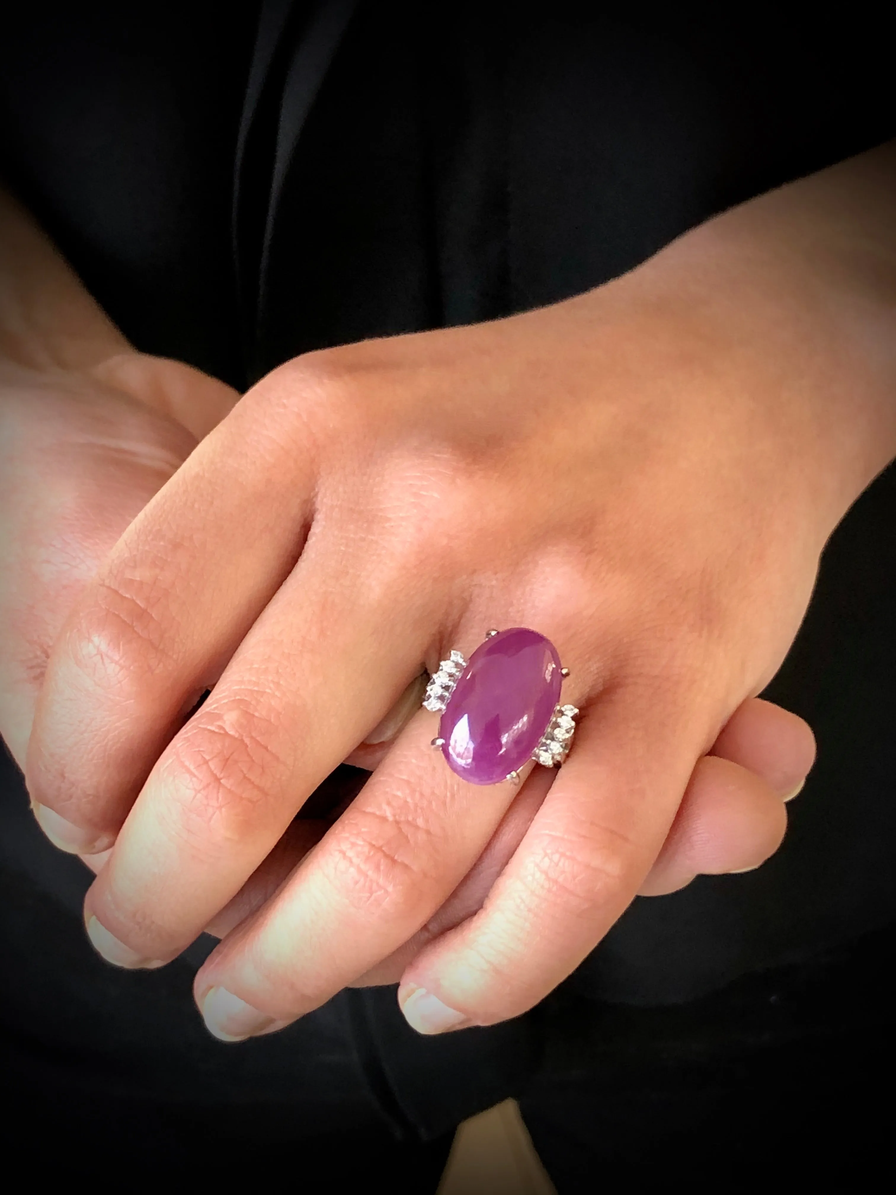 17.71 Carat Certified Untreated Estate Ruby Diamond Platinum Ring