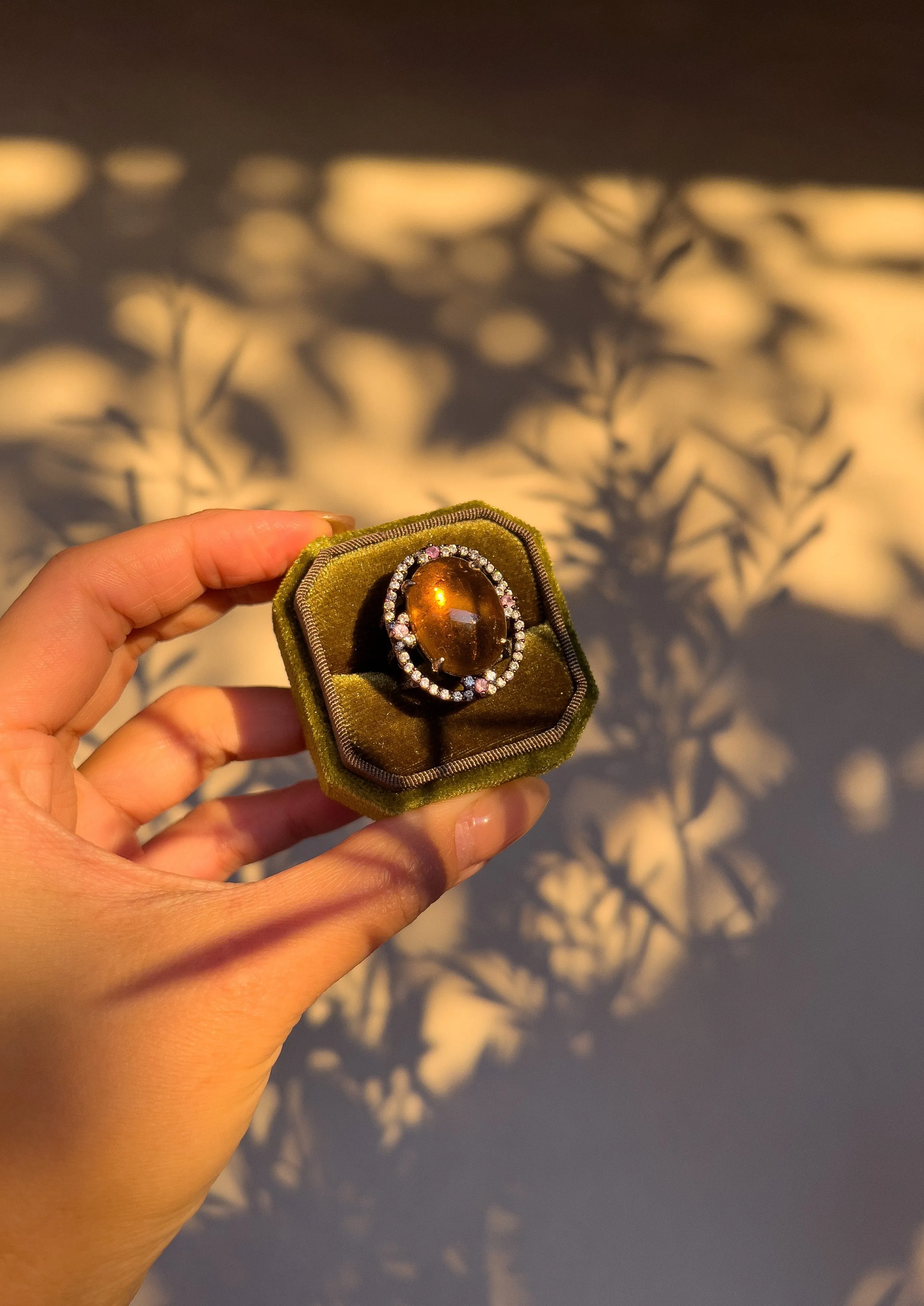 18 Carat Golden Scotch Natural Tourmaline Cocktail Ring