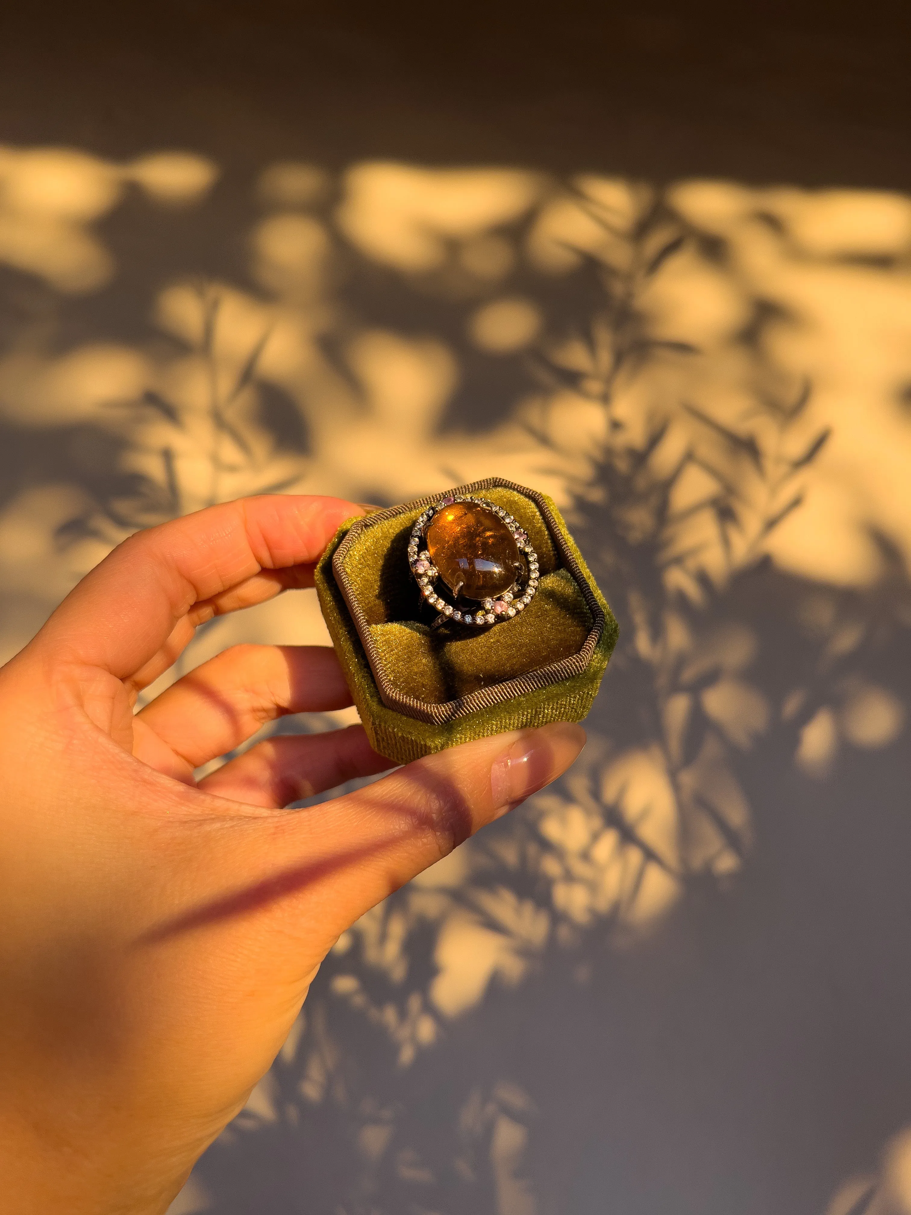 18 Carat Golden Scotch Natural Tourmaline Cocktail Ring