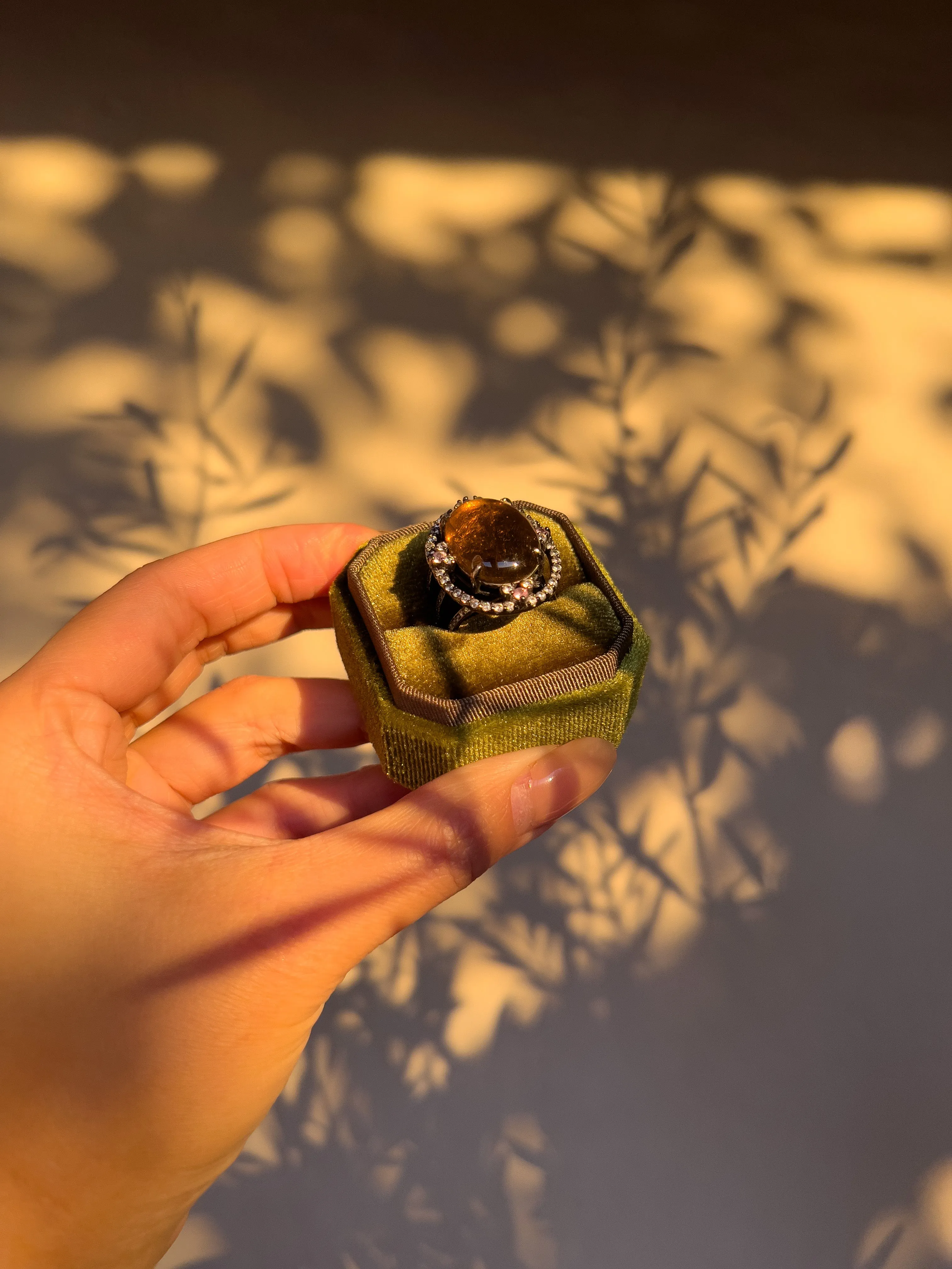 18 Carat Golden Scotch Natural Tourmaline Cocktail Ring