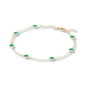 18K Yellow Gold Natural Emerald Bracelet