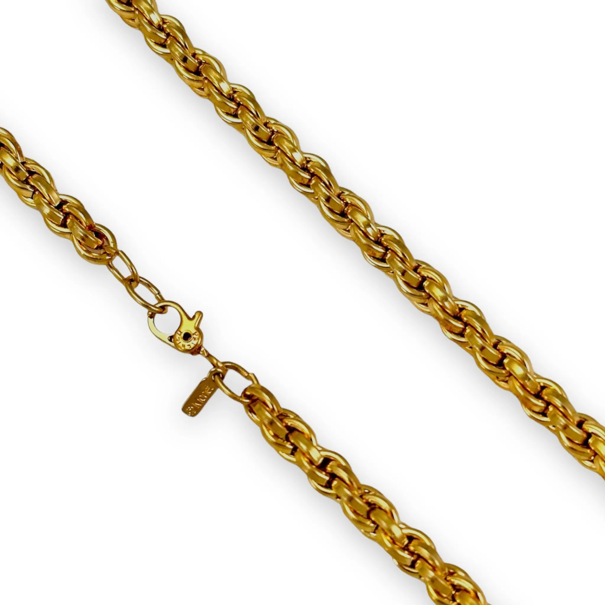 1970’s Vintage Gold Plated French Rope Chain Link Necklace