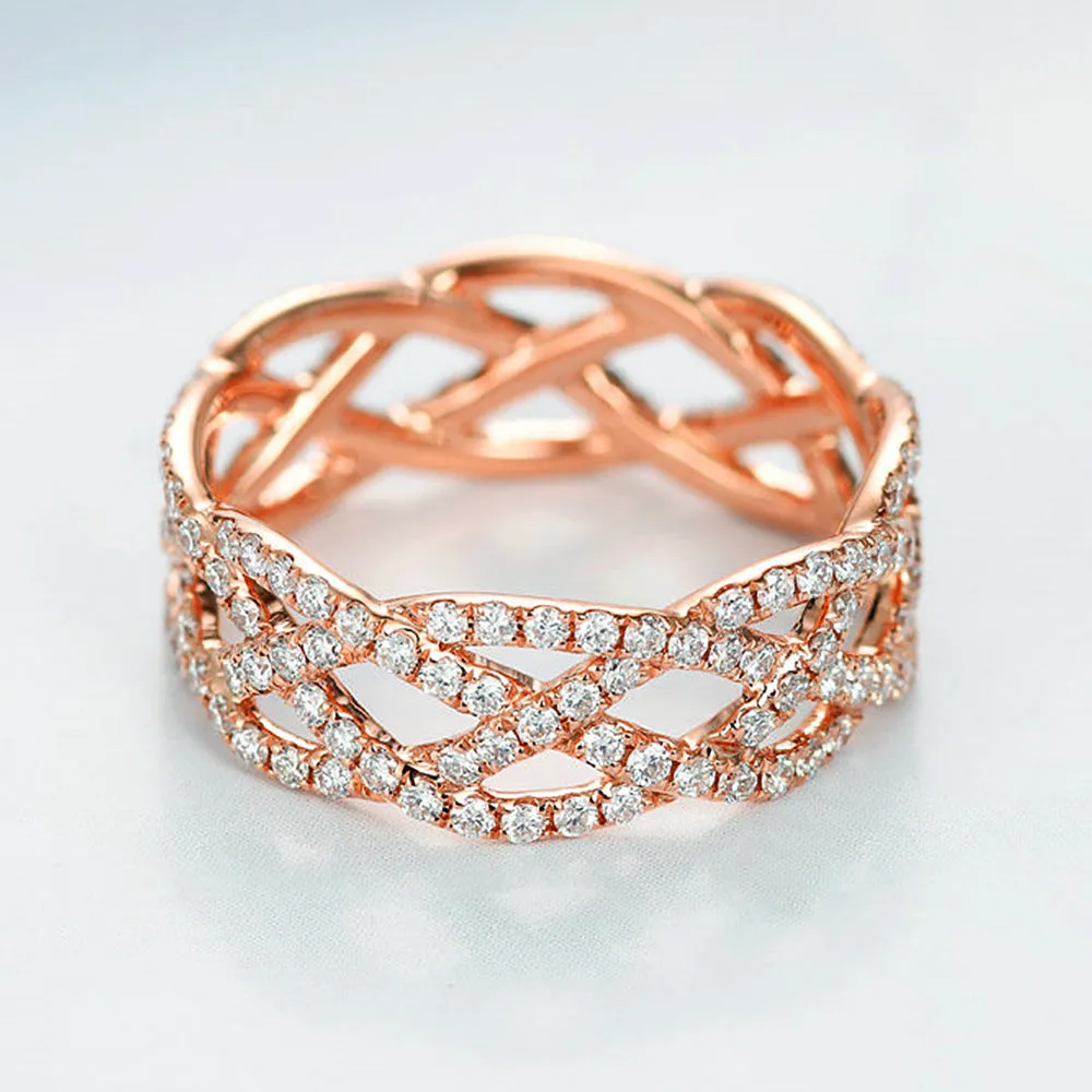 1CTW Diamond Infinity Weave Full Eternity Wide Band