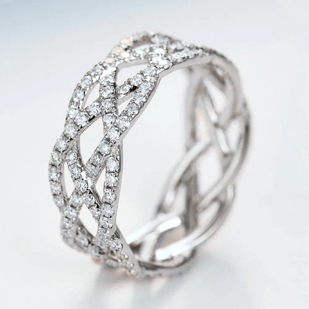 1CTW Diamond Infinity Weave Full Eternity Wide Band
