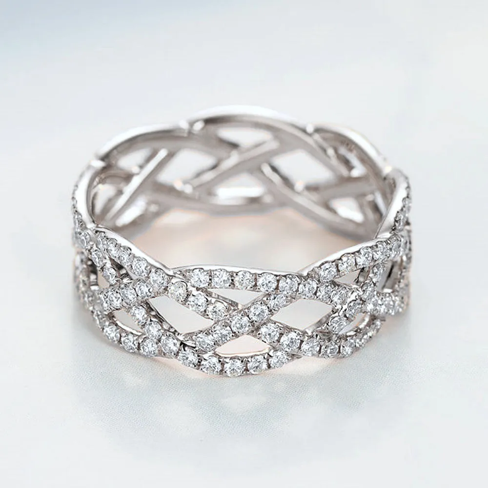1CTW Diamond Infinity Weave Full Eternity Wide Band
