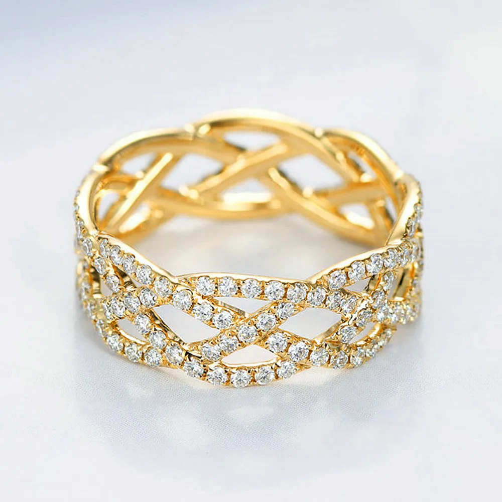 1CTW Diamond Infinity Weave Full Eternity Wide Band