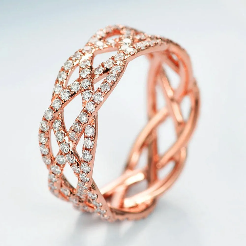 1CTW Diamond Infinity Weave Full Eternity Wide Band