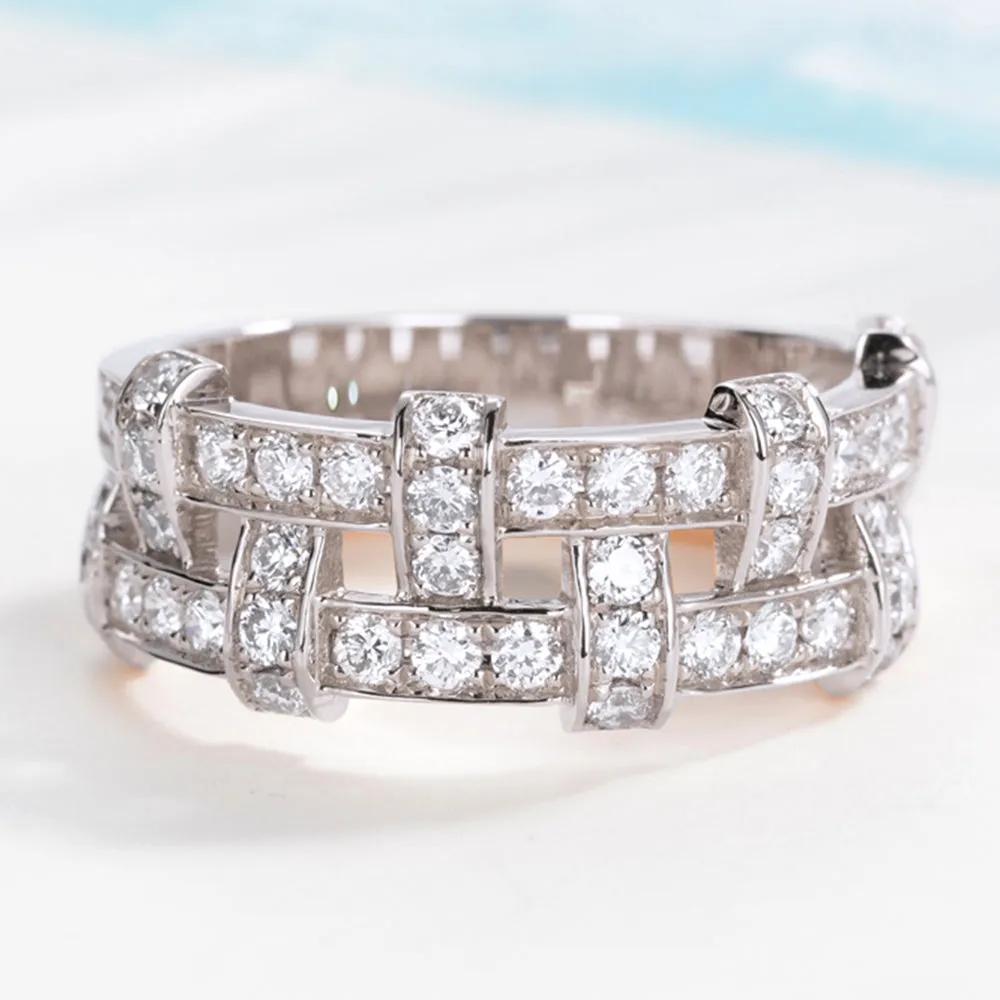 1CTW Diamond Weave Pattern Fancy Ring