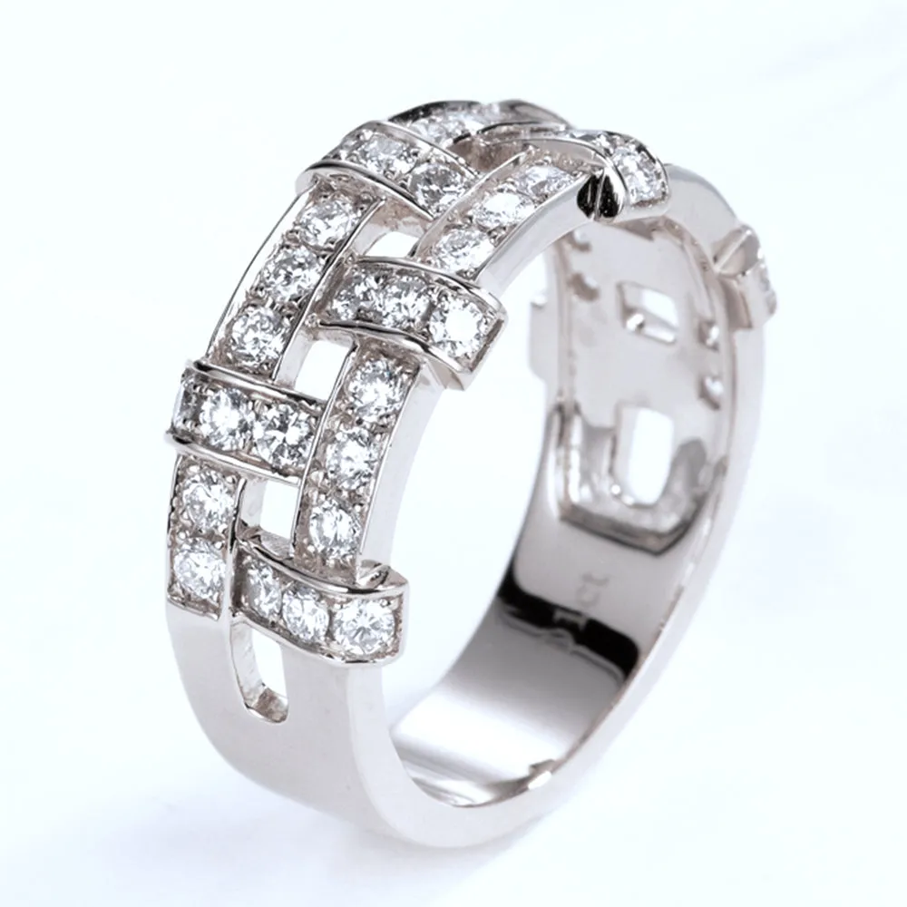 1CTW Diamond Weave Pattern Fancy Ring