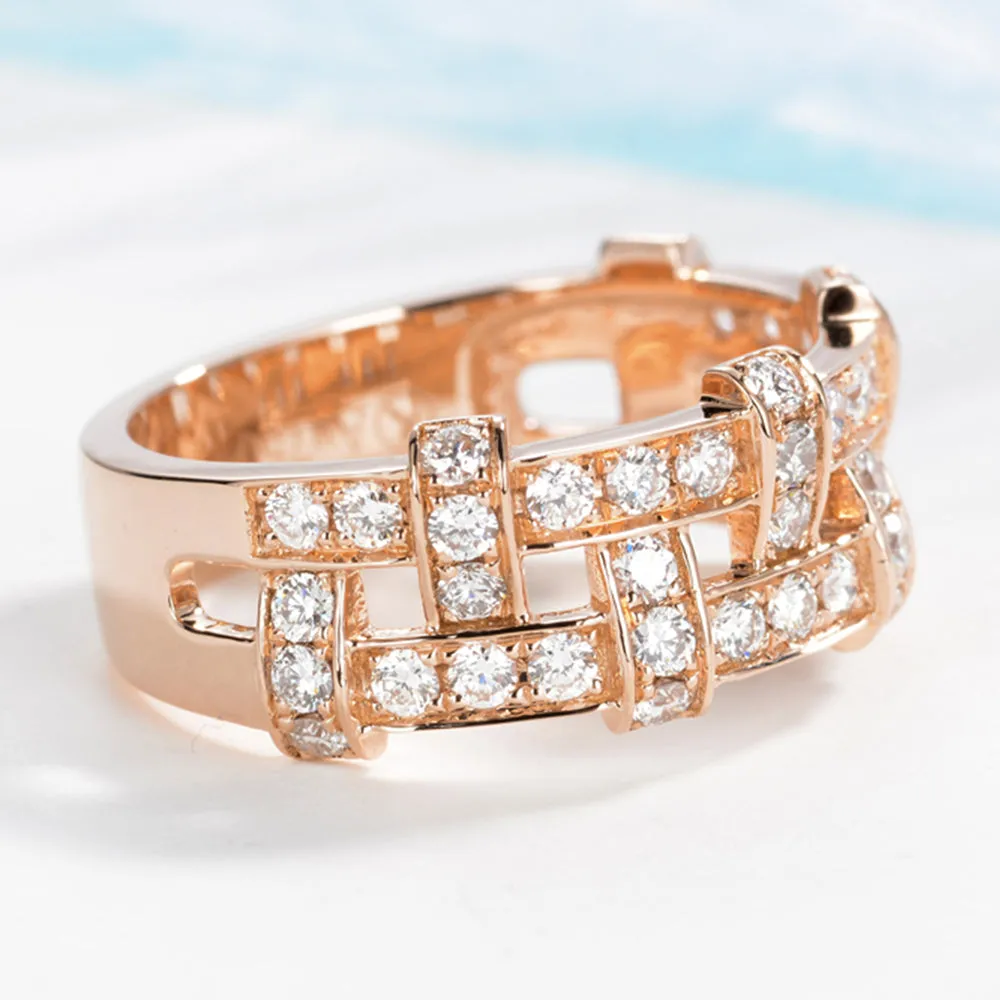 1CTW Diamond Weave Pattern Fancy Ring