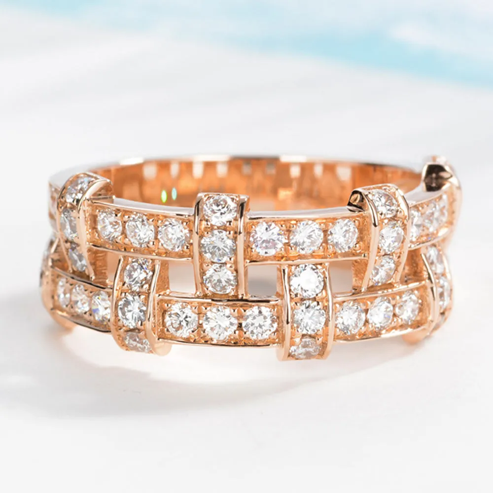 1CTW Diamond Weave Pattern Fancy Ring