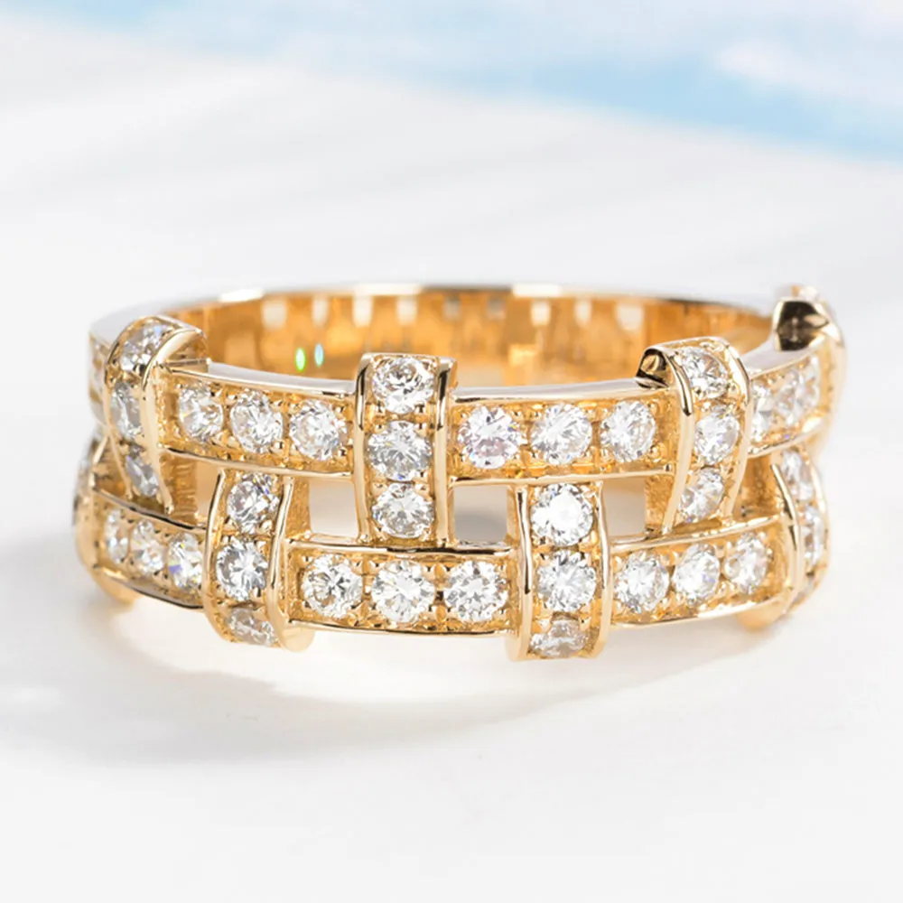 1CTW Diamond Weave Pattern Fancy Ring