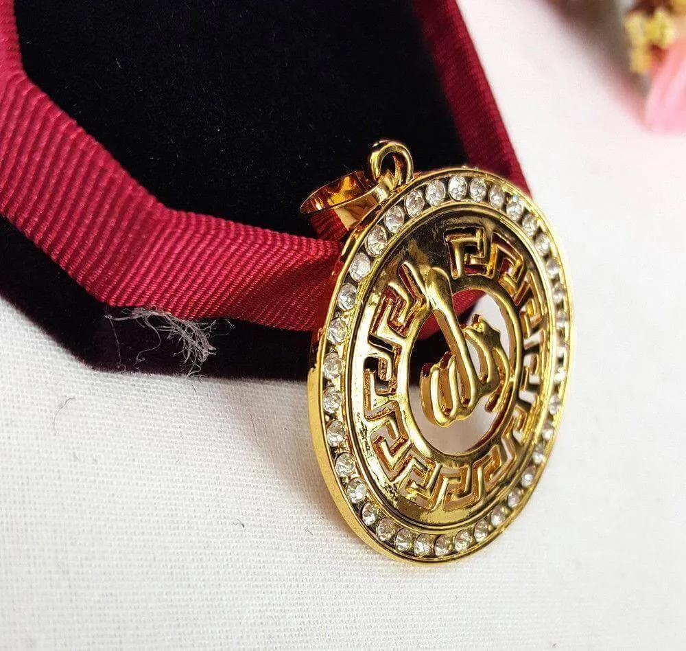 24k Gold Plated Muslim Pendant Copper Necklace
