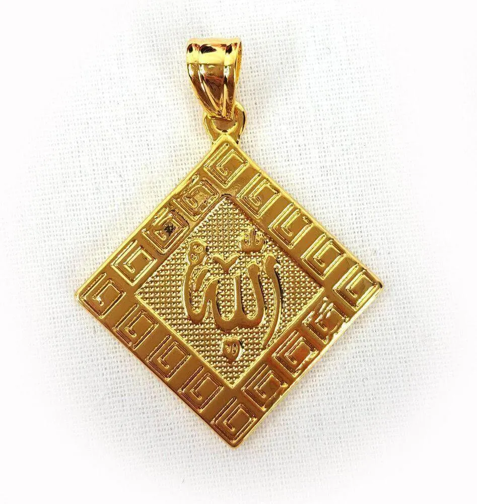 24k Gold Plated Muslim Pendant Copper Necklace