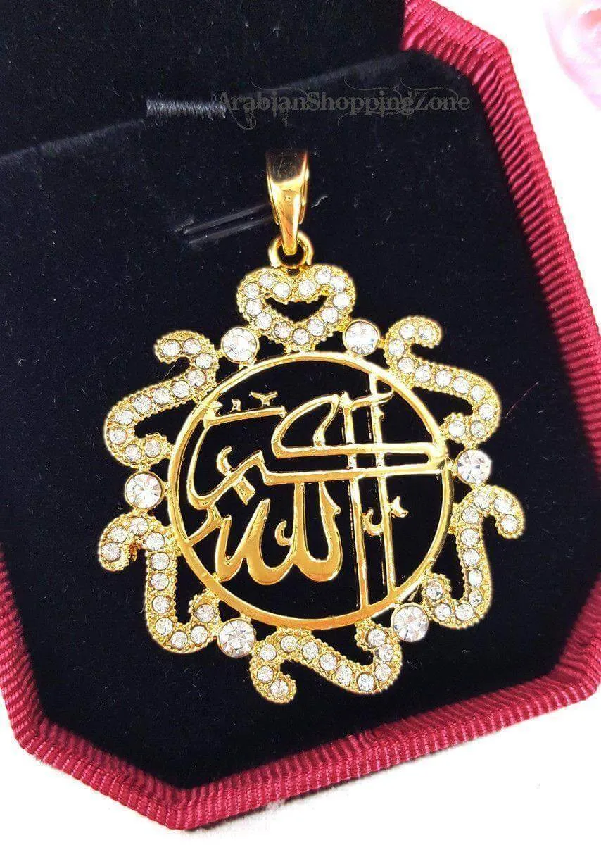 24k Gold Plated Muslim Pendant Copper Necklace