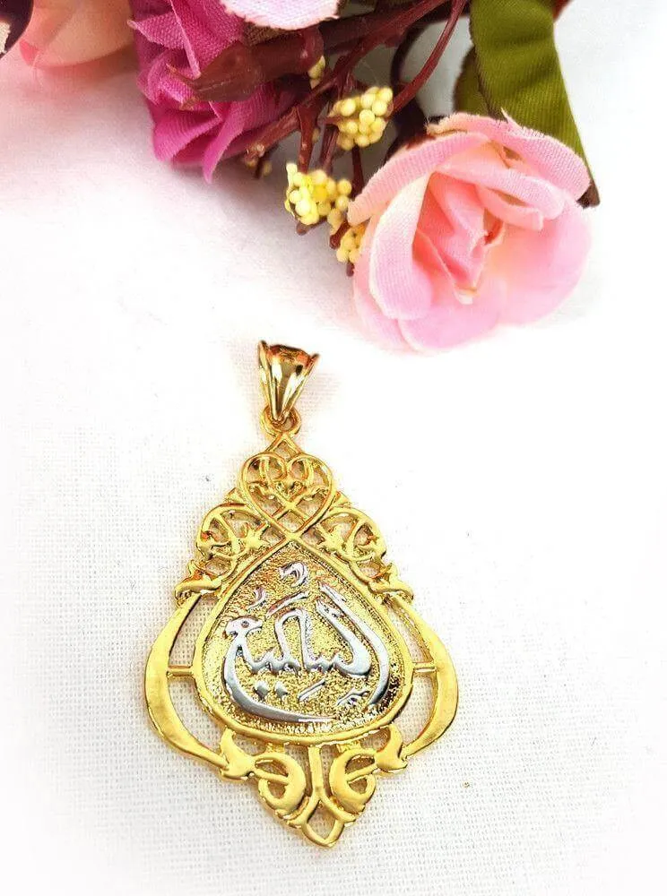 24k Gold Plated Muslim Pendant Copper Necklace
