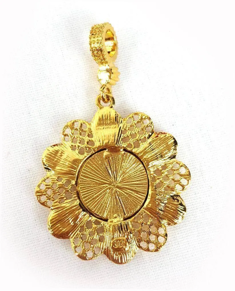 24k Gold Plated Muslim Pendant Copper Necklace