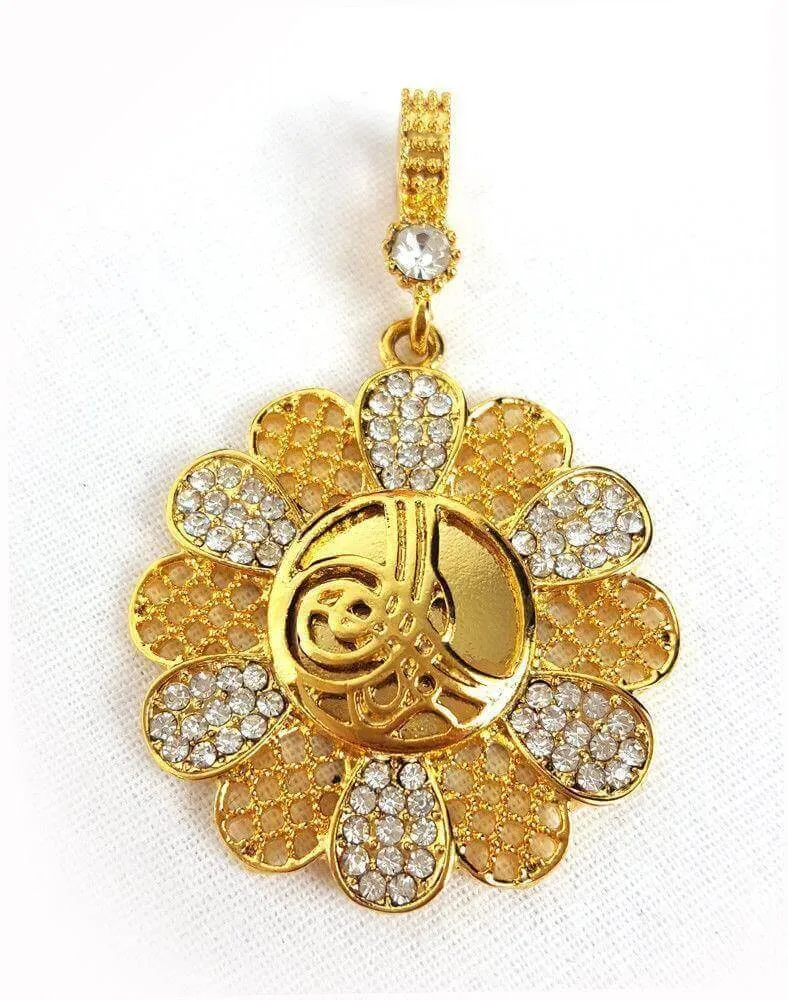 24k Gold Plated Muslim Pendant Copper Necklace