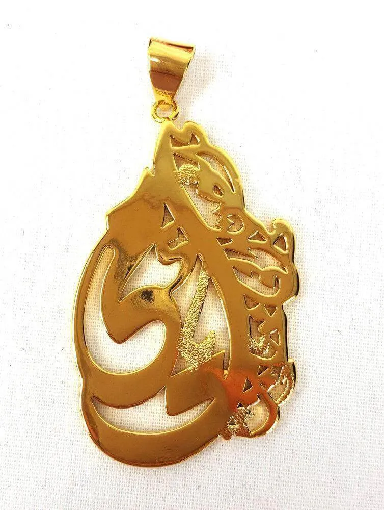 24k Gold Plated Muslim Pendant Copper Necklace