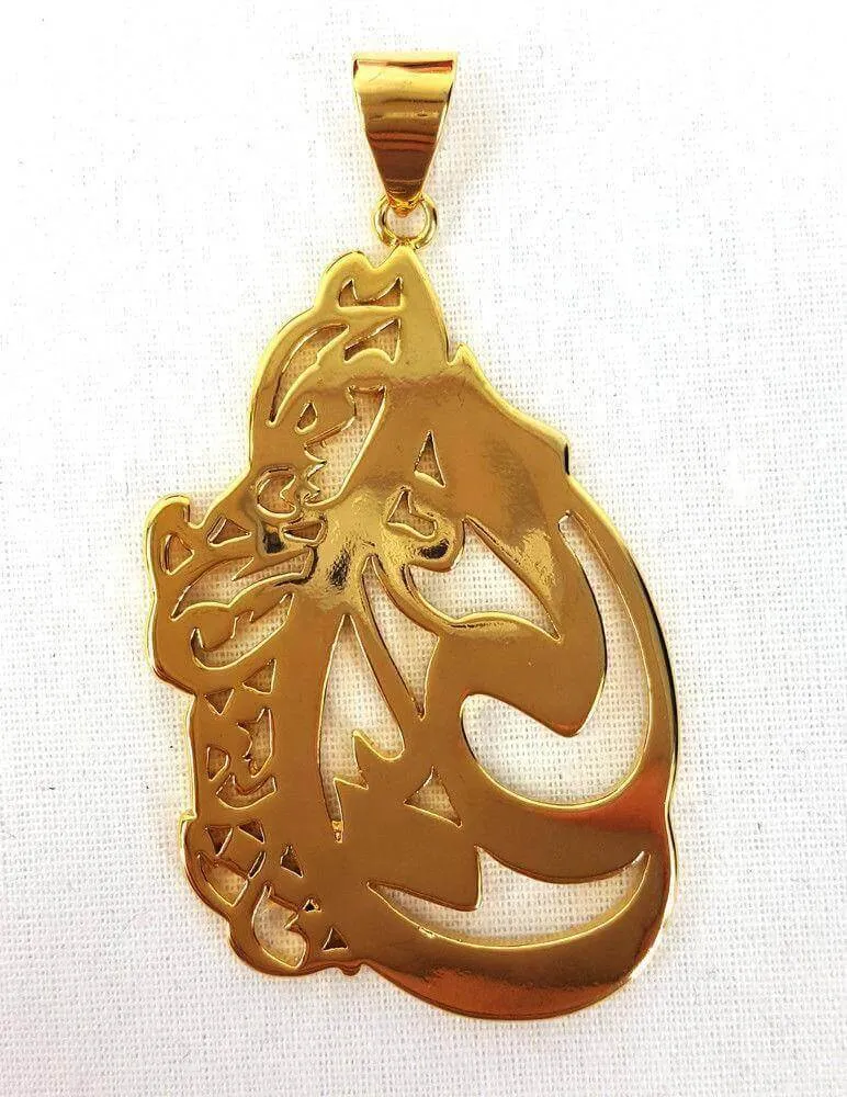 24k Gold Plated Muslim Pendant Copper Necklace