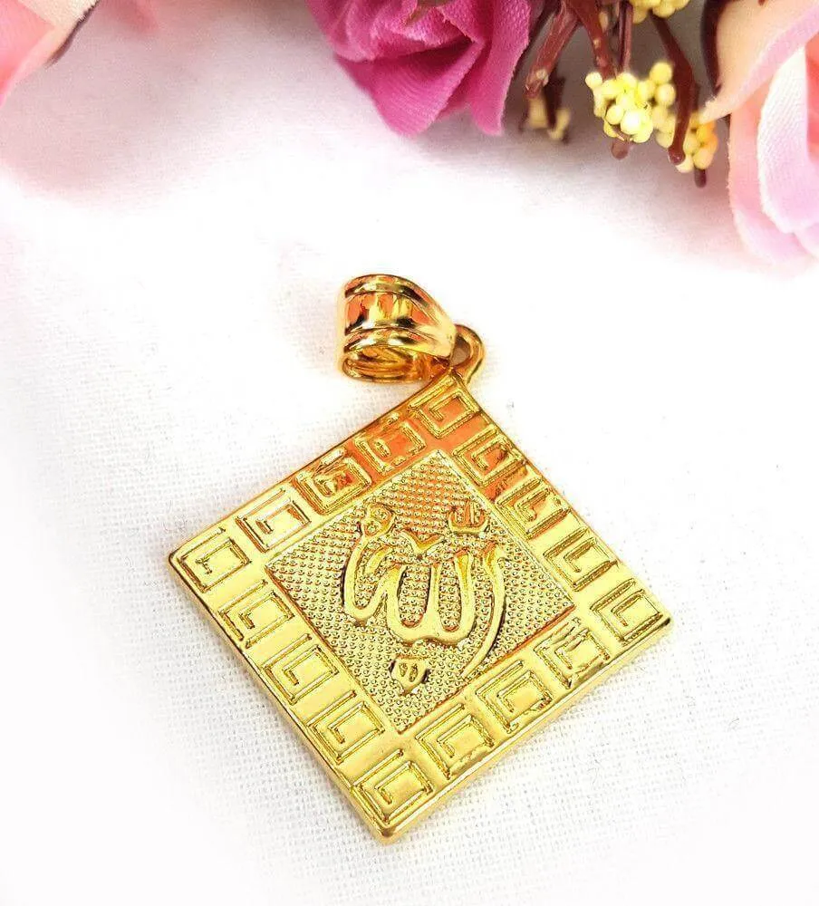 24k Gold Plated Muslim Pendant Copper Necklace