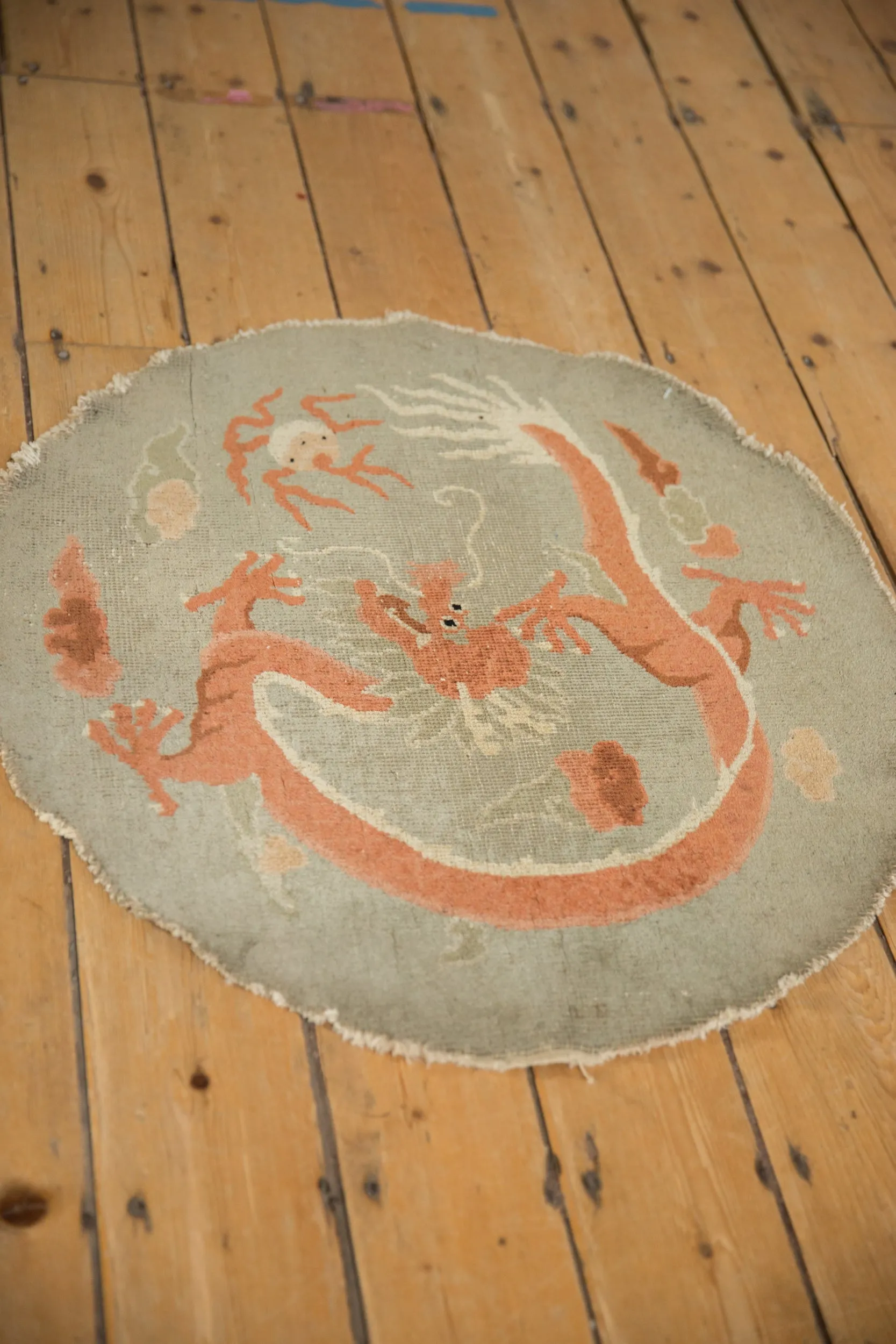 2.5x2.5 Antique Art Deco Round Rug Mat