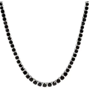 28 CTW Black Moissanite Necklace for Women Platinum Plated 925 Silver