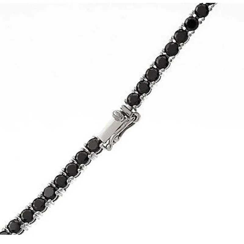 28 CTW Black Moissanite Necklace for Women Platinum Plated 925 Silver