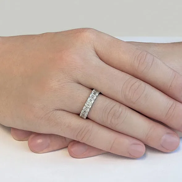 6.0 ct Emerald Cut Diamond Eternity Band