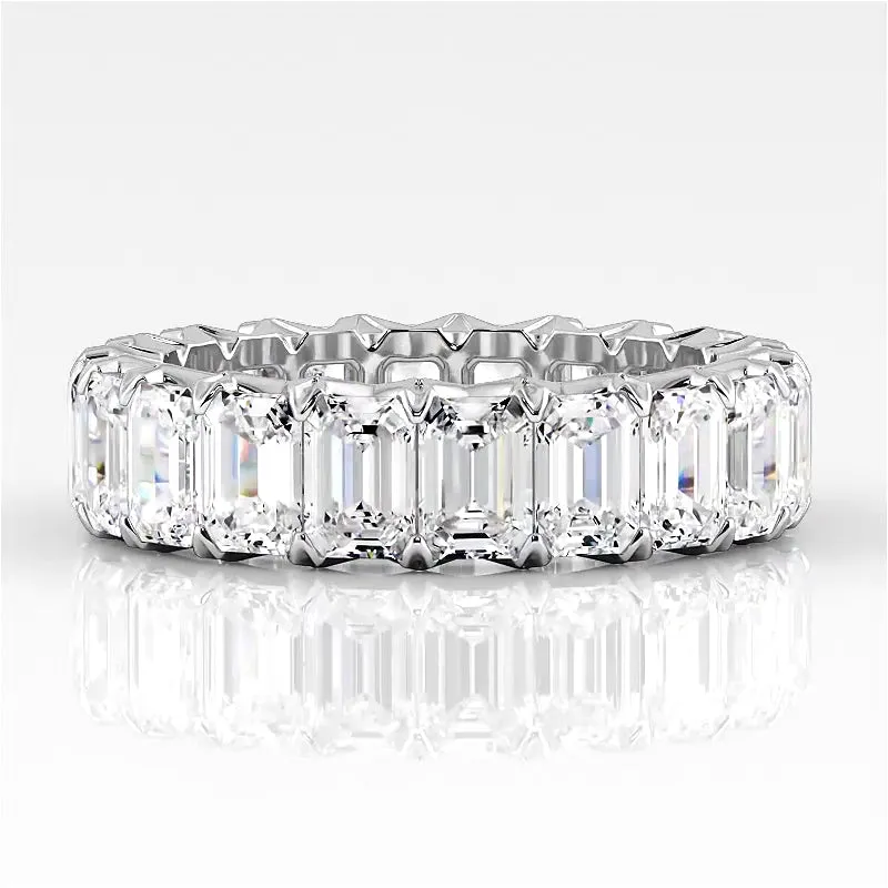 6.0 ct Emerald Cut Diamond Eternity Band