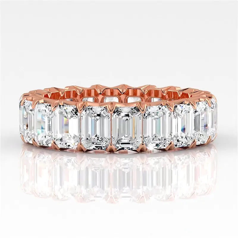 6.0 ct Emerald Cut Diamond Eternity Band