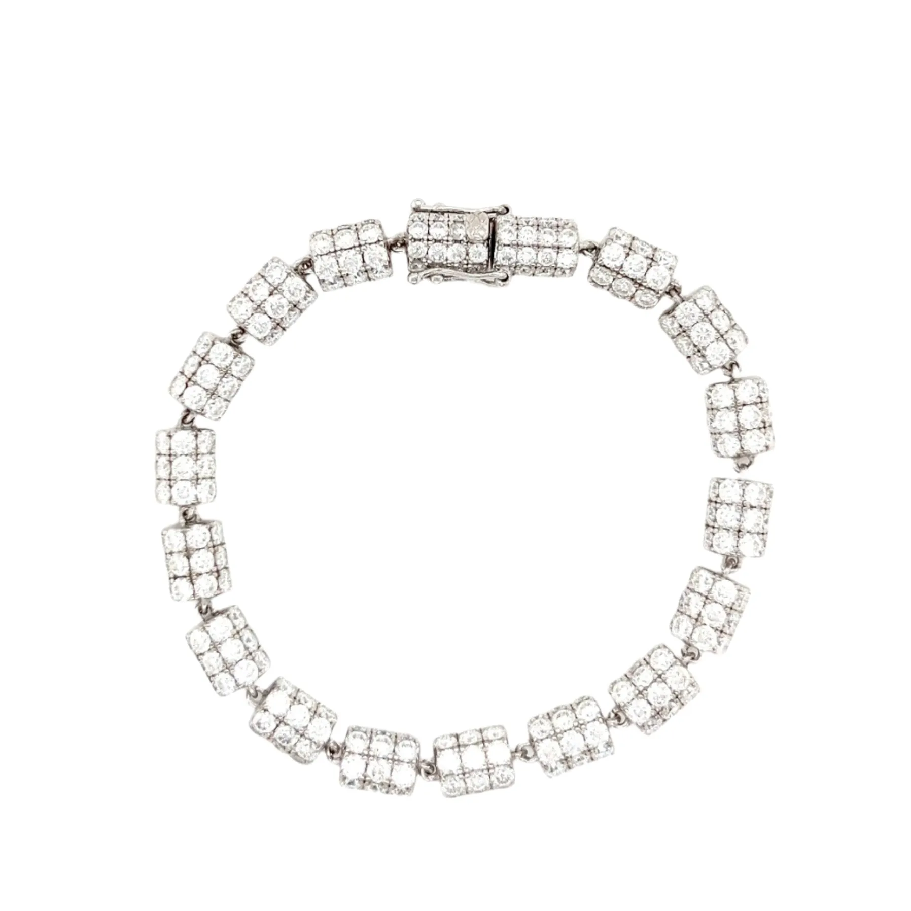All around 7mm Lab-Created Moissanite Sterling 7.5" Bracelet - M313049
